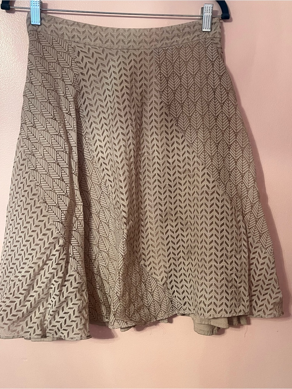 Maeve Taupe Patterned Circle Skirt